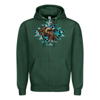 Sports Green western cowboy Zipper Hoodie - RanaPortraitStore