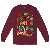 Burgundy the gamer elf Long Sleeve Tee - MaliasSmallBusiness