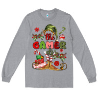 Heather Grey the gamer elf Long Sleeve Tee - MaliasSmallBusiness