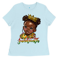 Baby Blue juneteenth black girl Ladies Tee - HRA Design Shop