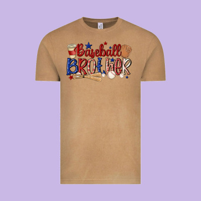 Baseball Brother Vintage Tee Designed By Maliassmallbusiness