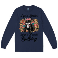 Navy life is better with a french bulldog Long Sleeve Tee - JahusDesignShop