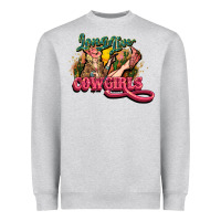 Heather Grey long live cowgirls Heavyweight Sweatshirt - NancyCooperArtShop