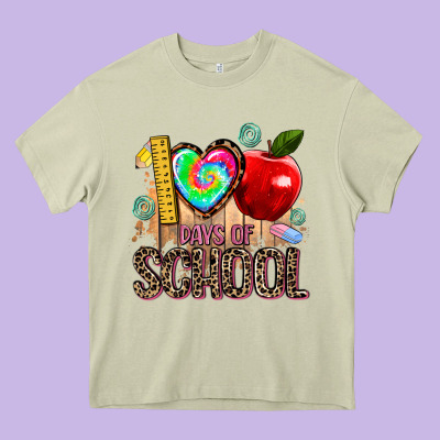 100 Days Of School Heavy Core Tee Designed By Adodesignshop