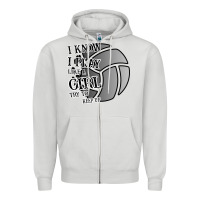Dove Grey I Know I Play Like A Girl Try To Keep Up Volleyball Zipper Hoodie - Bettercallsaul