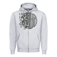 Heather Grey I Know I Play Like A Girl Try To Keep Up Volleyball Zipper Hoodie - Bettercallsaul