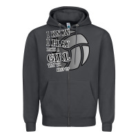 Smoke I Know I Play Like A Girl Try To Keep Up Volleyball Zipper Hoodie - Bettercallsaul