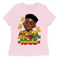 Bubblegum Pink juneteenth 1865 black boy Ladies Tee - HRA Design Shop