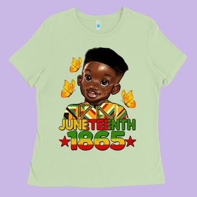 Juneteenth 1865 Black Boy Ladies Tee Designed By Hra Design Shop