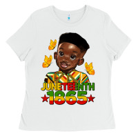 White juneteenth 1865 black boy Ladies Tee - HRA Design Shop