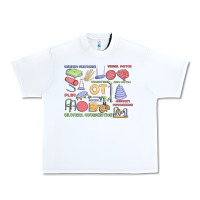 White biliteral coordintiom Urban Heavy Tee - MaliasSmallBusiness