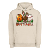 Pigment French Oak Happy Easter Sports Urban Hoodie - BundleAndBundleShop