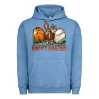 Pigment Pebble Blue Happy Easter Sports Urban Hoodie - BundleAndBundleShop