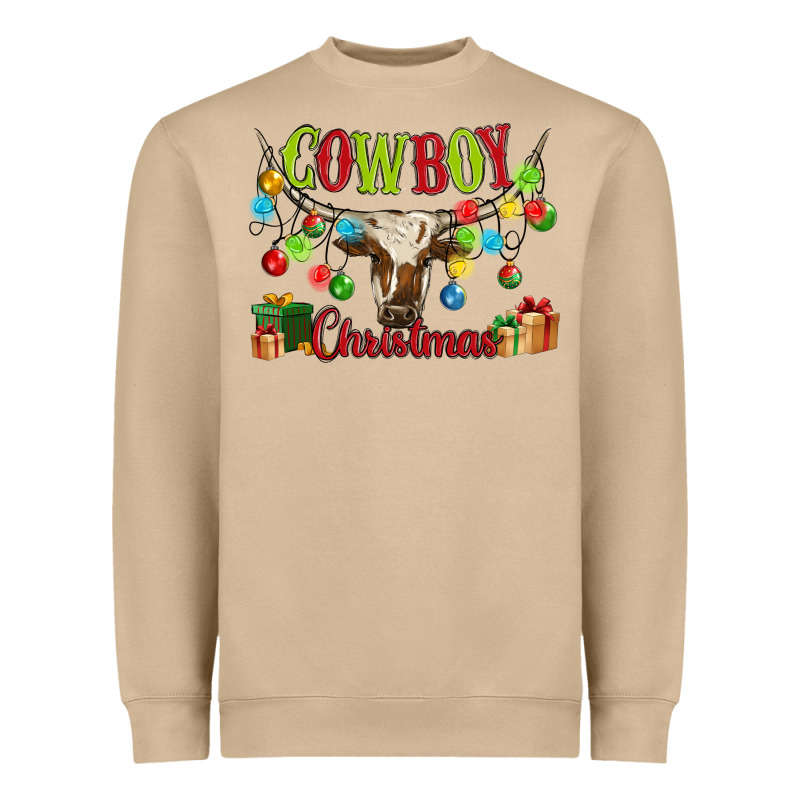 Cowboy Christmas Heavyweight Sweatshirt by MaliasSmallBusiness | Teevron