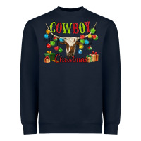 Navy cowboy christmas Heavyweight Sweatshirt - MaliasSmallBusiness