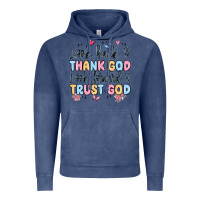 Vintage Denim look back and thank god look forward and trust god Vintage Hoodie - MaliasSmallBusiness