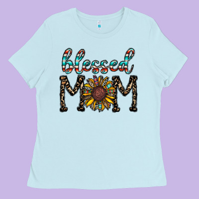 Blessed Mom Ladies Tee Designed By Cowhidedigitalart