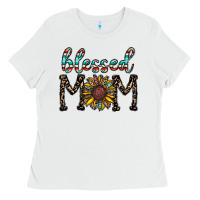 White blessed mom Ladies Tee - CowhideDigitalArt
