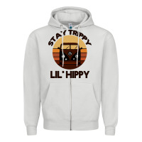 Dove Grey Stay Trippy Lil Hippy Zipper Hoodie - Bettercallsaul