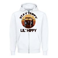 White Stay Trippy Lil Hippy Zipper Hoodie - Bettercallsaul