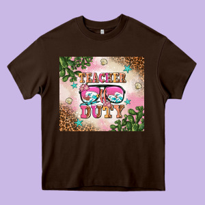 Teacher Of Duty Summer Break Heavy Core Tee Designed By Adodesignshop