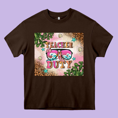 Teacher Of Duty Summer Break Heavy Core Tee Designed By Adodesignshop