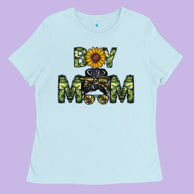 Boy Mom Ladies Tee Designed By Cowhidedigitalart