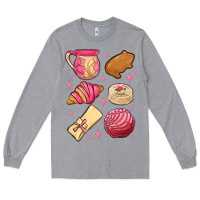 Heather Grey mexican pan dulce Long Sleeve Tee - MaliasSmallBusiness