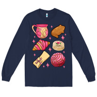 Navy mexican pan dulce Long Sleeve Tee - MaliasSmallBusiness