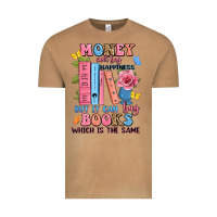 Money Can't Buy Happiness But It Can Buy Books Whi Vintage Tee | Teevron