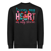 Black i wear my heart on my sleeve Heavyweight Sweatshirt - NancyCooperArtShop