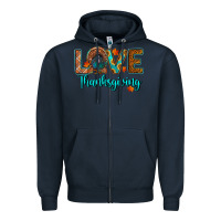 Navy love thanksgiving turkey Zipper Hoodie - RanaPortraitStore