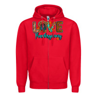 Red love thanksgiving turkey Zipper Hoodie - RanaPortraitStore