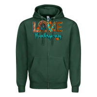 Sports Green love thanksgiving turkey Zipper Hoodie - RanaPortraitStore