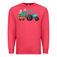 Cardinal Christmas tree tractor Premium Sweatshirt - CowGirlArtShop