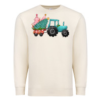 Sandshell Christmas tree tractor Premium Sweatshirt - CowGirlArtShop