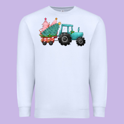 Christmas Tree Tractor Premium Sweatshirt Designed By Cowgirlartshop