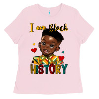 Bubblegum Pink i am black history black boy Ladies Tee - HRA Design Shop
