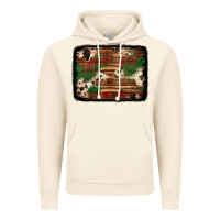 Vintage Artic christmas buffalo plaid cowhide background Vintage Hoodie - Jasminsmagicworld