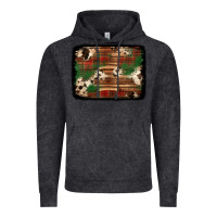 Vintage Black christmas buffalo plaid cowhide background Vintage Hoodie - Jasminsmagicworld