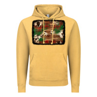 Vintage Mustard christmas buffalo plaid cowhide background Vintage Hoodie - Jasminsmagicworld