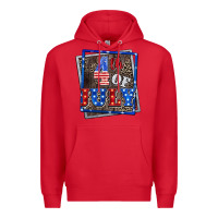 Red 4th of july Premium Hoodie - CowGirlArtShop