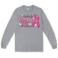Heather Grey nobody fights alone Long Sleeve Tee - MaliasSmallBusiness