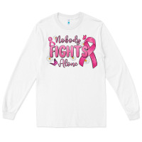 White nobody fights alone Long Sleeve Tee - MaliasSmallBusiness