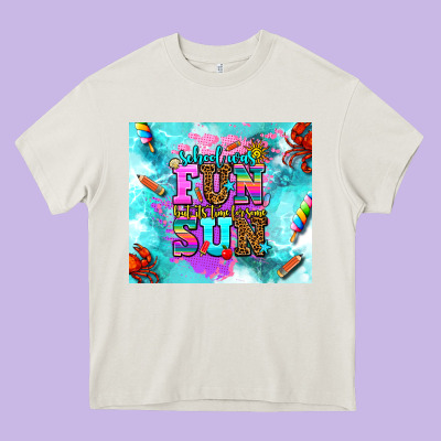 Summer Break And School Heavy Core Tee Designed By Adodesignshop