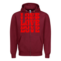 Burgundy Love Zipper Hoodie - Bettercallsaul