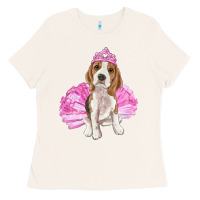 Bone Balerina beagle with tutu Ladies Tee - RanaPortraitStore