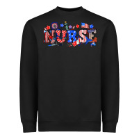 Black 4th of july nurse Heavyweight Sweatshirt - NancyCooperArtShop