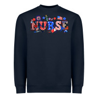 Navy 4th of july nurse Heavyweight Sweatshirt - NancyCooperArtShop