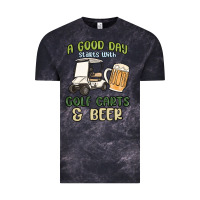 Cloud Black a god day starts with golf carts and beer Vintage Tee - MaliasSmallBusiness